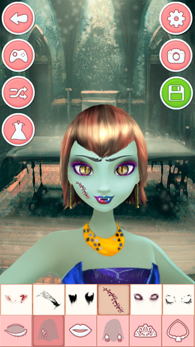Screenshot #1 pour Jeux d'habillage pour filles: jeu de maquillage & coiffure de fille vampire