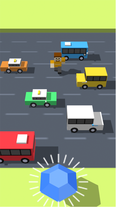 过马路大暴走 3D －疯狂捡宝石，小心别撞车，有趣的街机游戏 screenshot