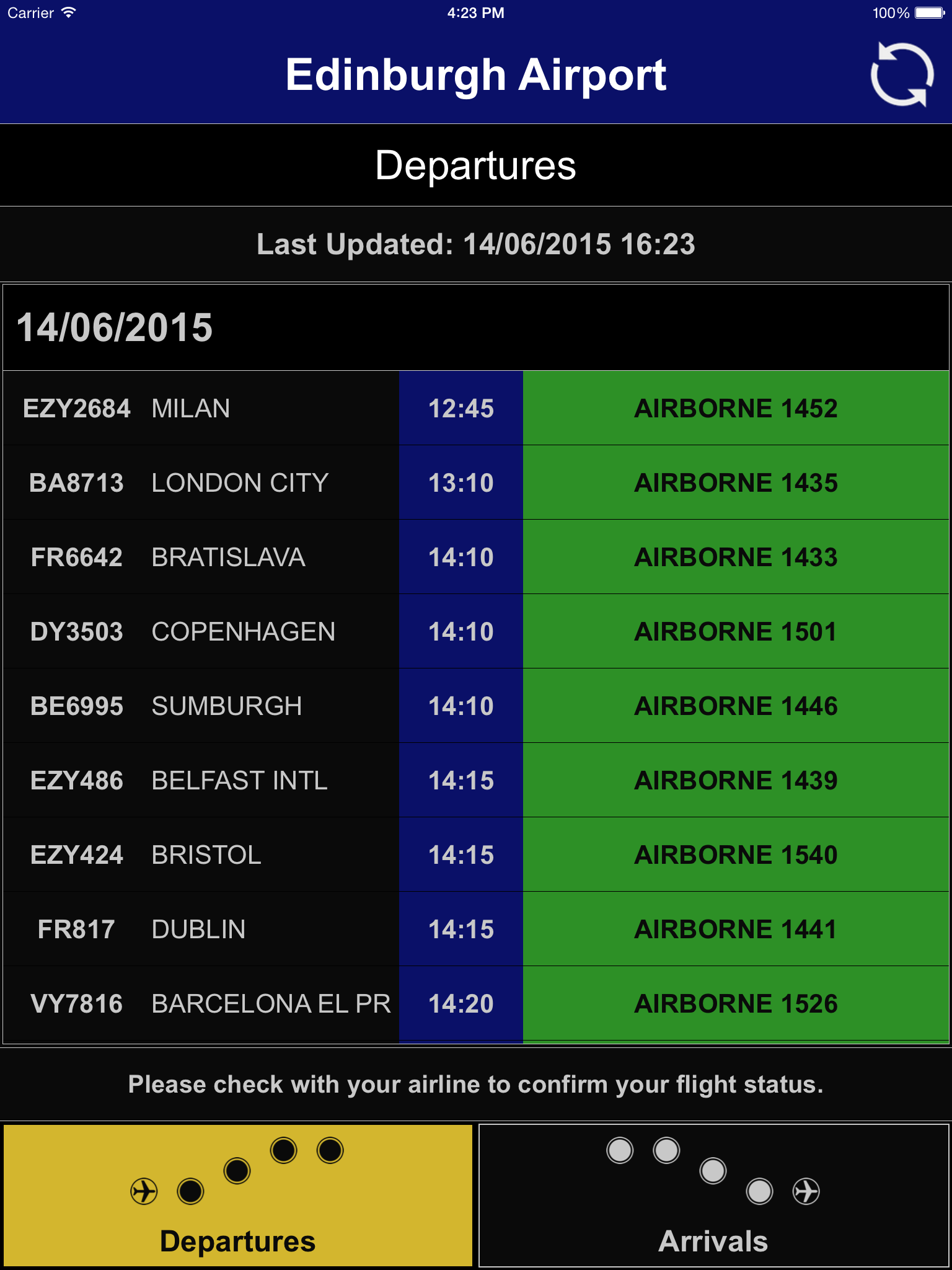 Flight Board - Edinburgh Airport (EDI)