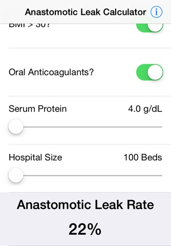 Anastomotic Leak Calculator screenshot 2