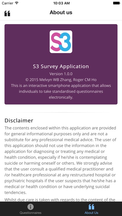 S3 Survey Application