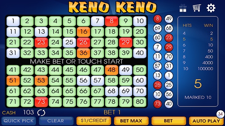 KENO Casino Free screenshot-4