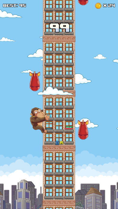 Screenshot #1 pour Super Kong Climb - Endless Pixel Arcade Climbing Game