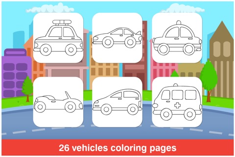 Tabbydo Cars Colorbook : Coloring book of super cars, ambulance, SUV, taxi and other vehicles for kids and preschoolers screenshot 4