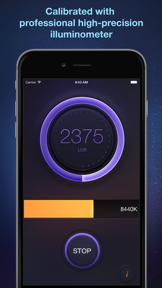 Lux Meter - light measurement tool for measuring lumens, foot candles, lx and light temperature screenshot