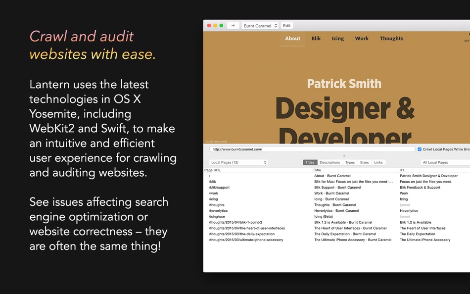 #1. Lantern for website SEO (macOS) 由: Patrick Smith