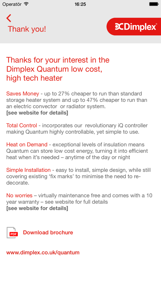 #4. Dimplex Quantum heater sizing guide (iOS) 由: GLEN DIMPLEX EUROPE HOLDINGS LIMITED