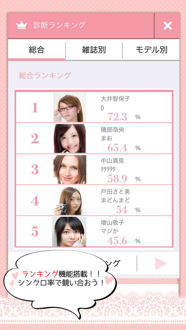 読モ顔診断！＊超本格・顔認証システム搭載＊