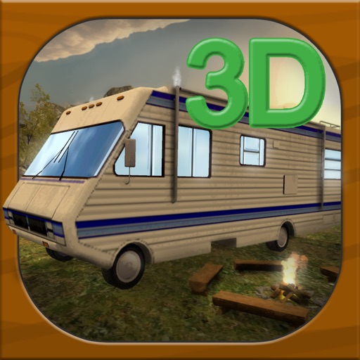 Camper Van Parking 3D Icon