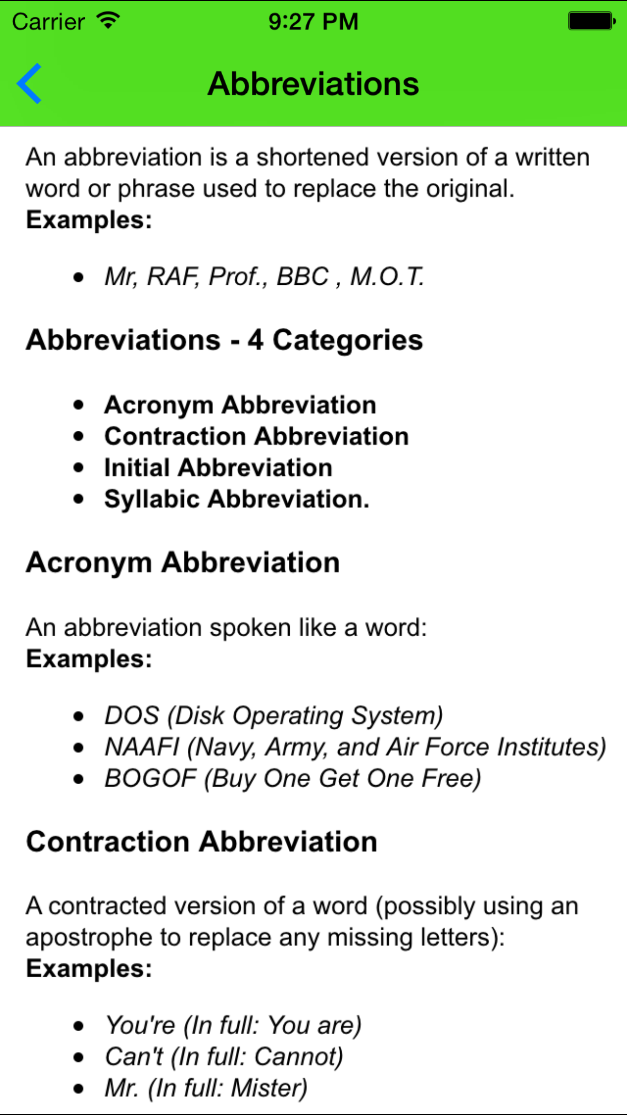 Grammatical Terms and Definitions screenshot 3