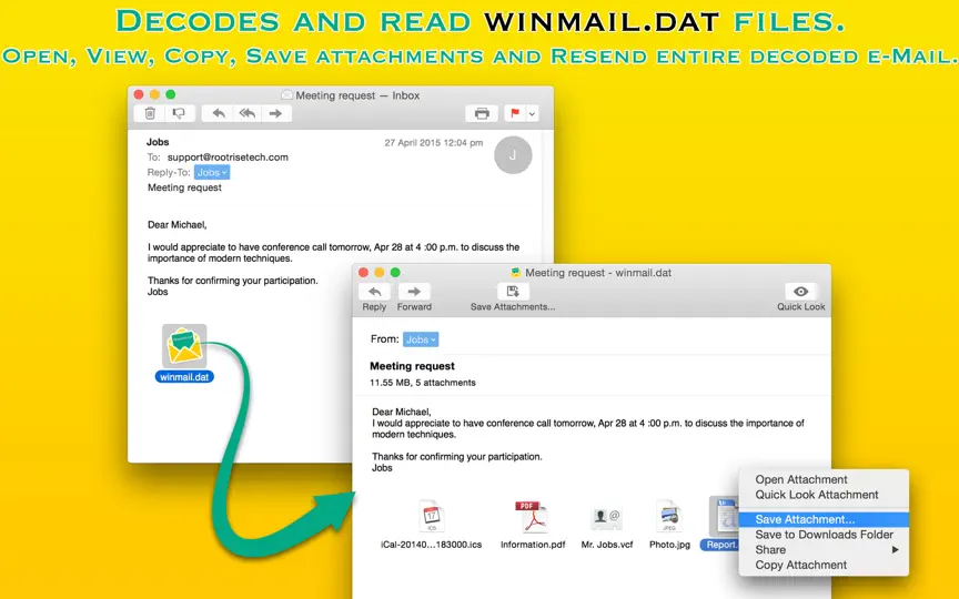 Captura de pantalla de Winmail Reader-Lite en iPhone 1