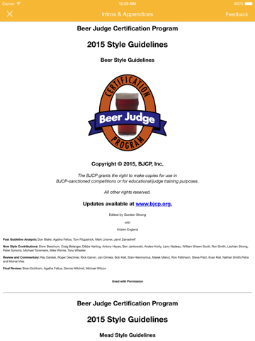 BJCP 2015 iPad screenshot 1 - Food & Drink app