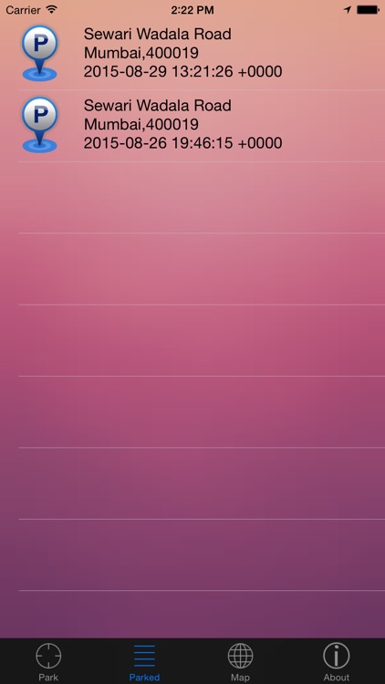 Parked - The App that Save your Car Parking Location.