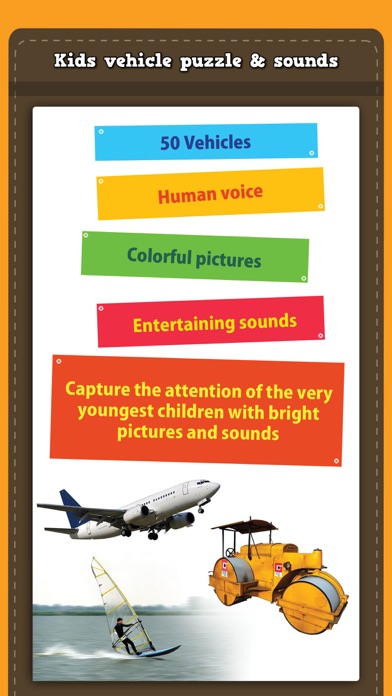 Screenshot 1 of Kids vehicle puzzle and sound - Preschool game for toddlers App