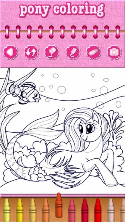 Pony Mermaid Games For Girls: My Little Coloring Book for Kids