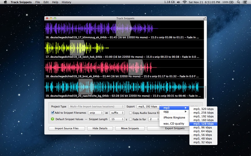 Screenshot #2 pour Track Snippets
