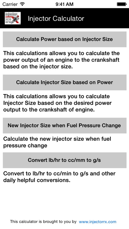 Injector Calculator