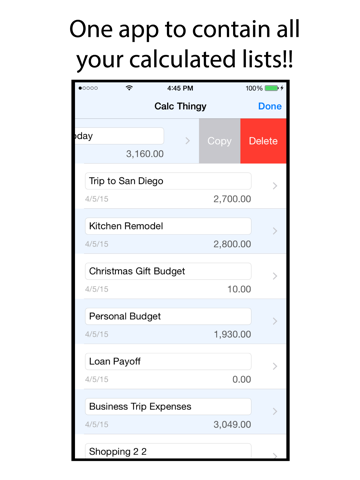Calc Thingy - Calculate your lists iPad screenshot 2 - Productivity app