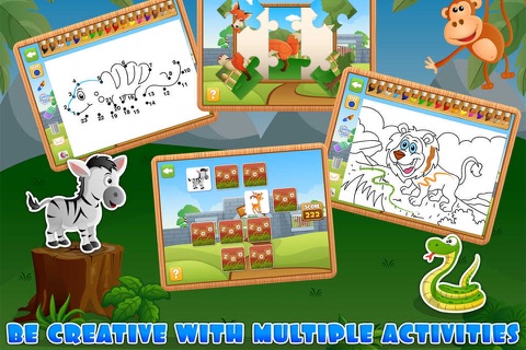 Zoo Animals Activity Set - Paint & Play All In One Educational Learning Games for Kids screenshot 2