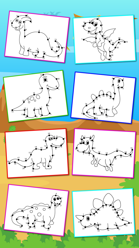 Dinosaurs Connect the Dots and Coloring Book Free - 1.0 - (iOS)