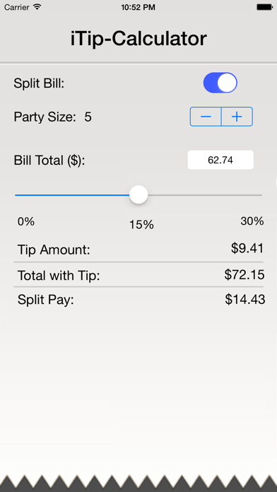 iTip-Calculator iPhone screenshot