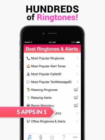 2015 Best Ringtones for iPhone - 5 Apps in 1 iPad screenshot 1 - Entertainment app
