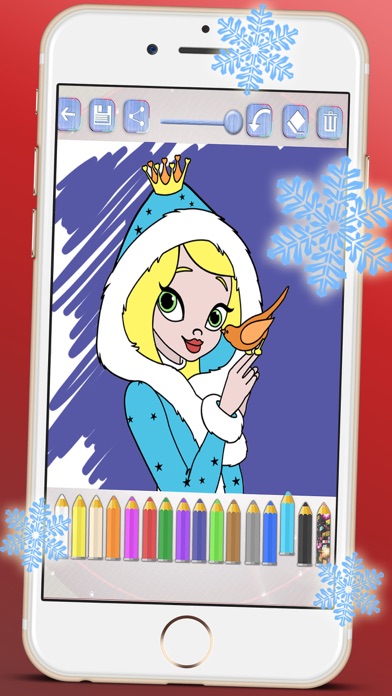 Screenshot #3 pour Dessins à peindre princesses saisons de Noël. Livre Princesses de coloration