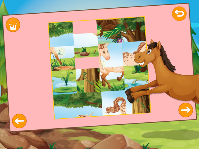 Kids Sliding Puzzle Horses free