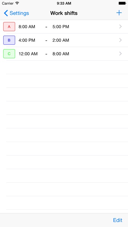 Work Shifts Calendar