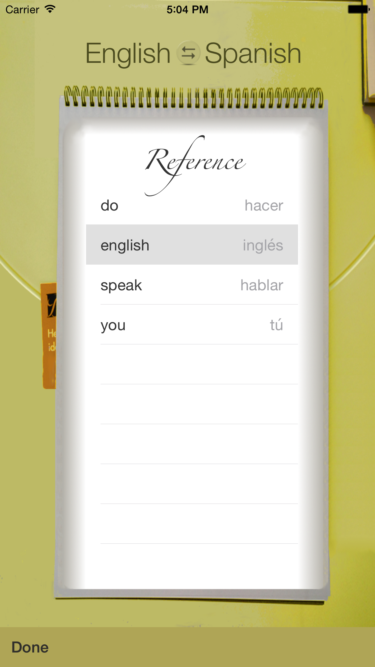 Spanish Vocabulary Trainer
