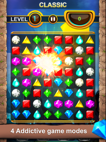 Jewels Quest - Classic Match-3 Puzzle Game iPad screenshot