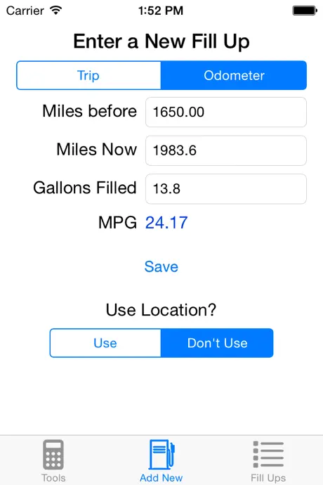 Fill Up Tracker