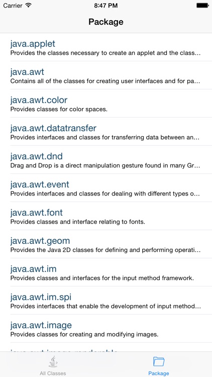 API for Java 8 version