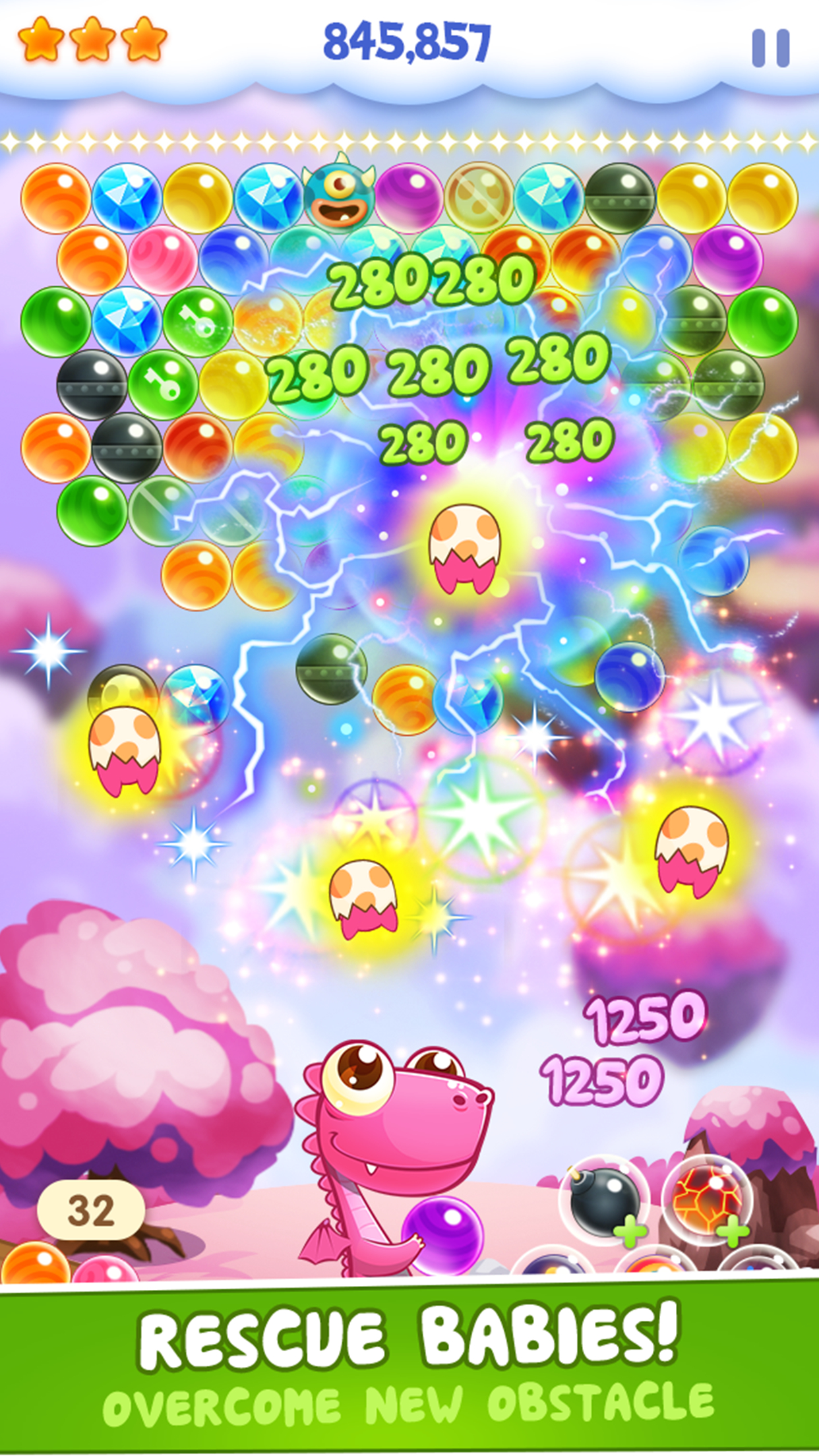 Bubble Revels - dinosaur shooter rescue babies adventure screenshot 2