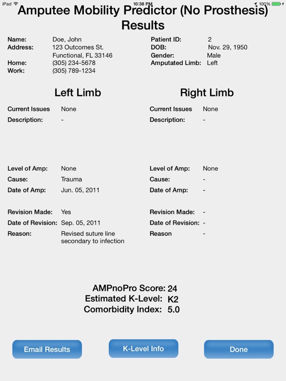 Amputee Mobility Predictor (AMP)