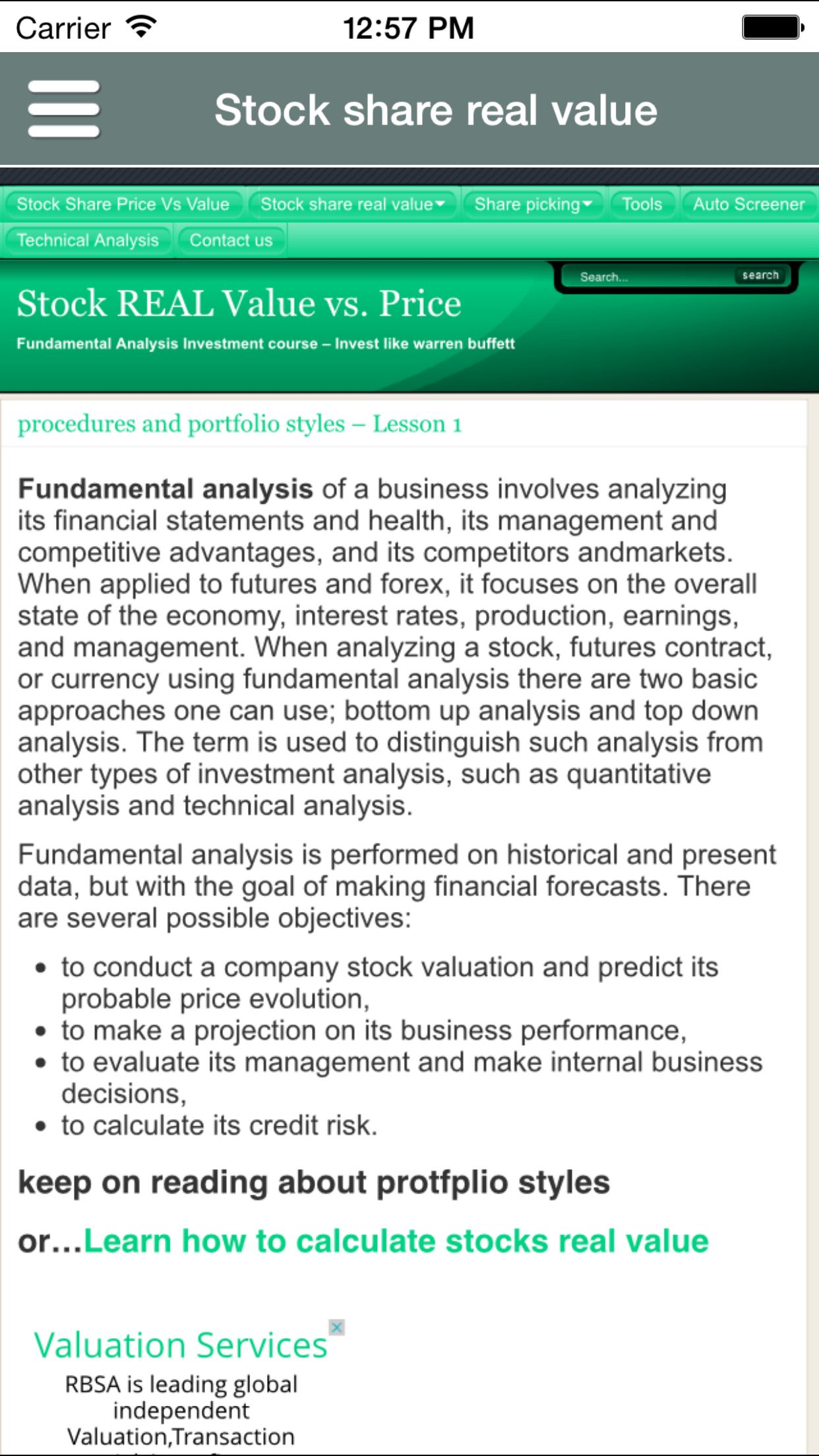 Stock Value Fundamental Dow Jones Course screenshot 4