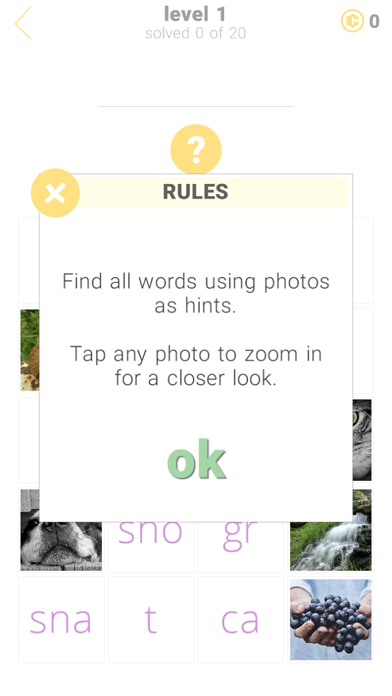 1 Clue: Words and Syllables Screenshot