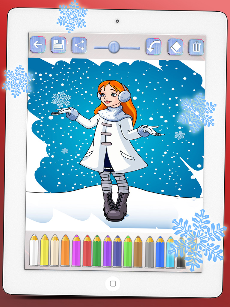 Drawings to paint princesses at Christmas seasons. Princesses coloring book