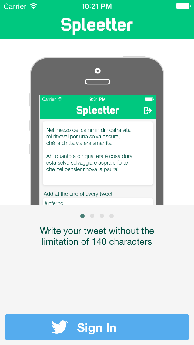 Spleetter - Long Text Tweet Splitter