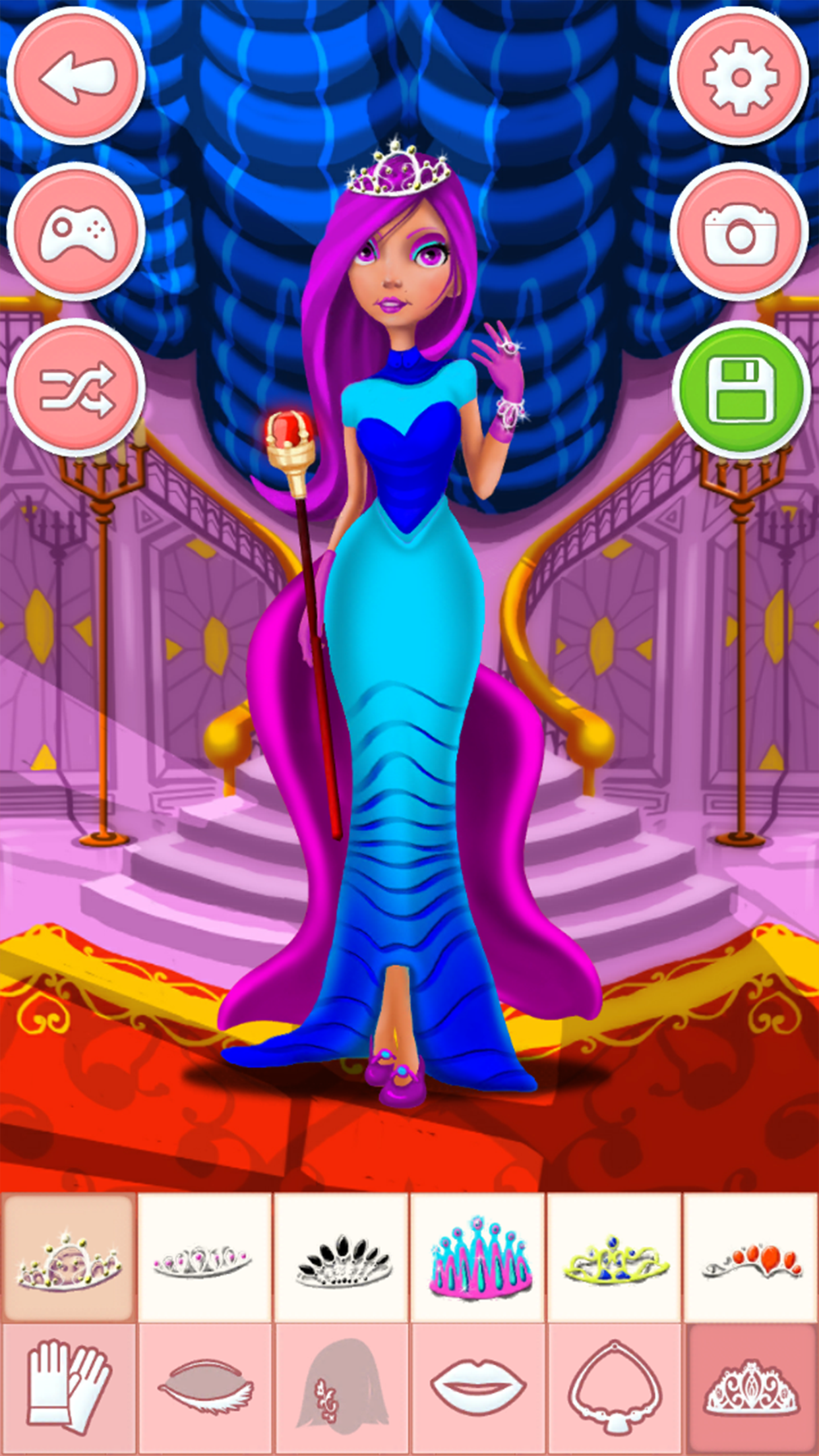 Princess dress-up games - girls make up salon