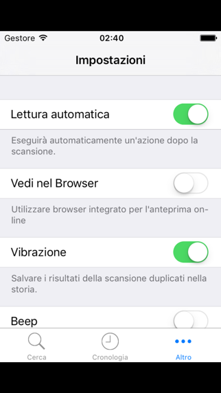 Lettore QR iPhone screenshot