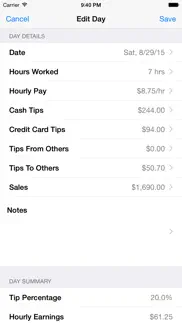 tip sheet lite iphone screenshot 3