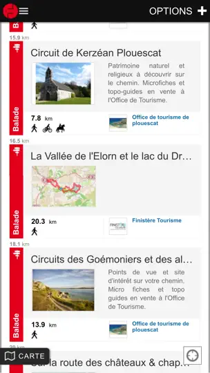 Capture d'écran de Ouest-France Balades sur iPhone 3