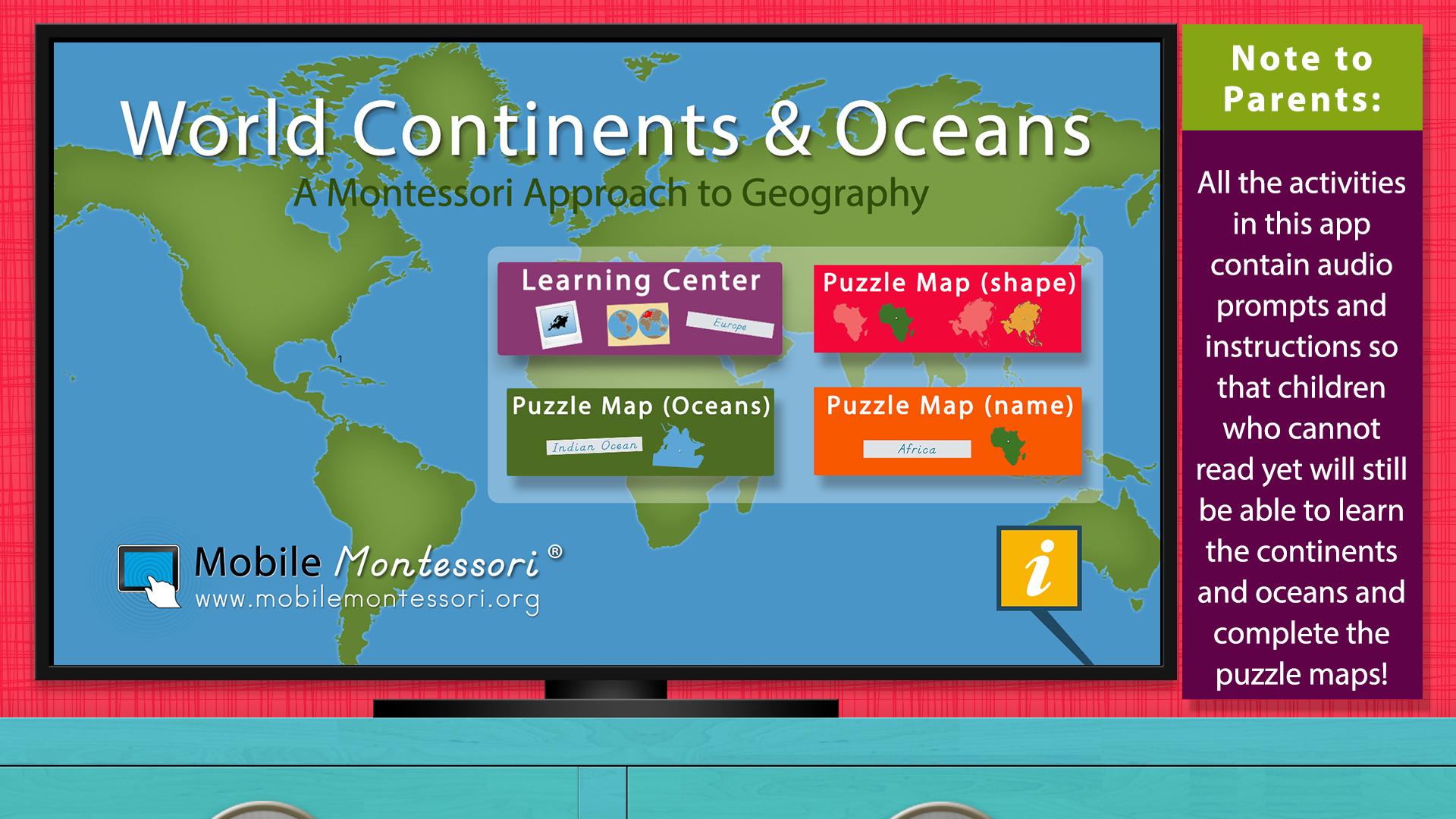 World Continents and Oceans - Geography by Mobile Montessori screenshot 5