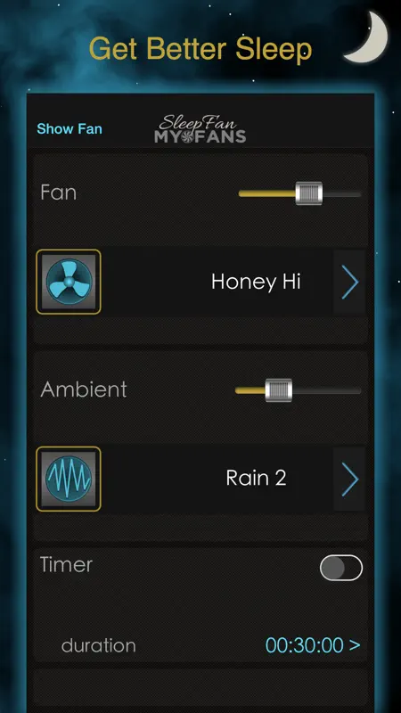 SleepFan: MyFans - Sleep Aid with Recorder screenshot 1 of 5