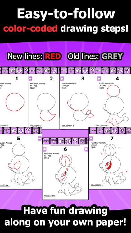 Fun2draw™ Animals Lv1 - Learn to Draw Art for Kids - Cute Cartoon Easy Animals & Pets