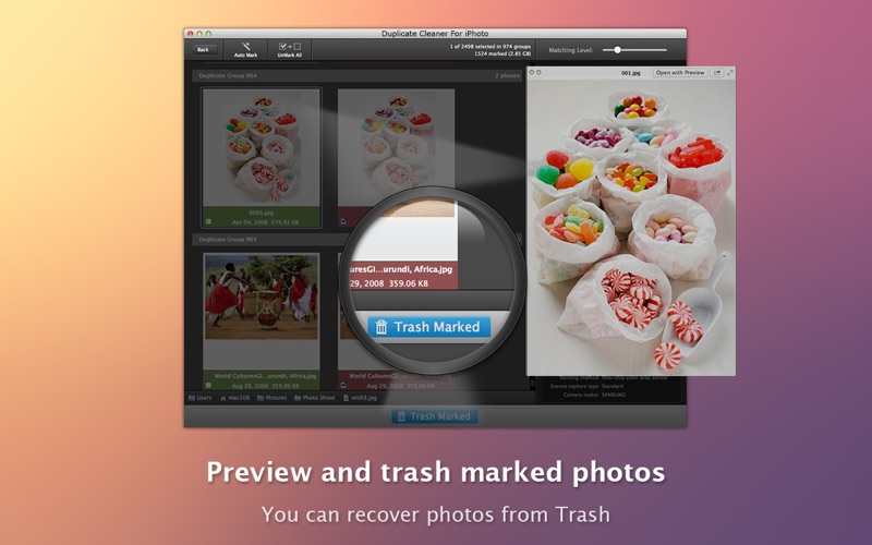 Screenshot #3 pour Duplicate Cleaner For iPhoto