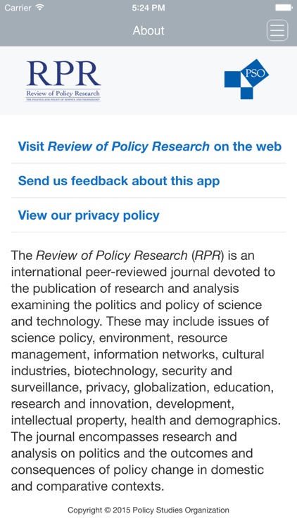 Review of Policy Research screenshot-3
