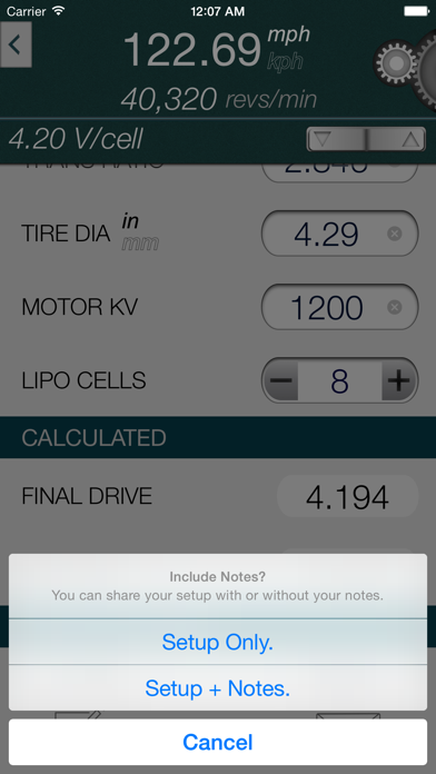 Gear Speed - Brushless RC Speed Calculatorのおすすめ画像5