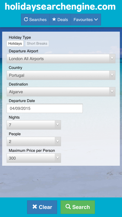 Screenshot #1 pour Holiday Search Engine - Vacations, Flights and Holidays Worldwide